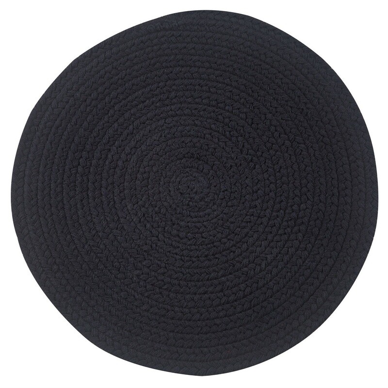 BI500 Black Braided Round Mat