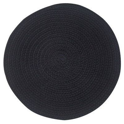 BI500 Black Braided Round Mat