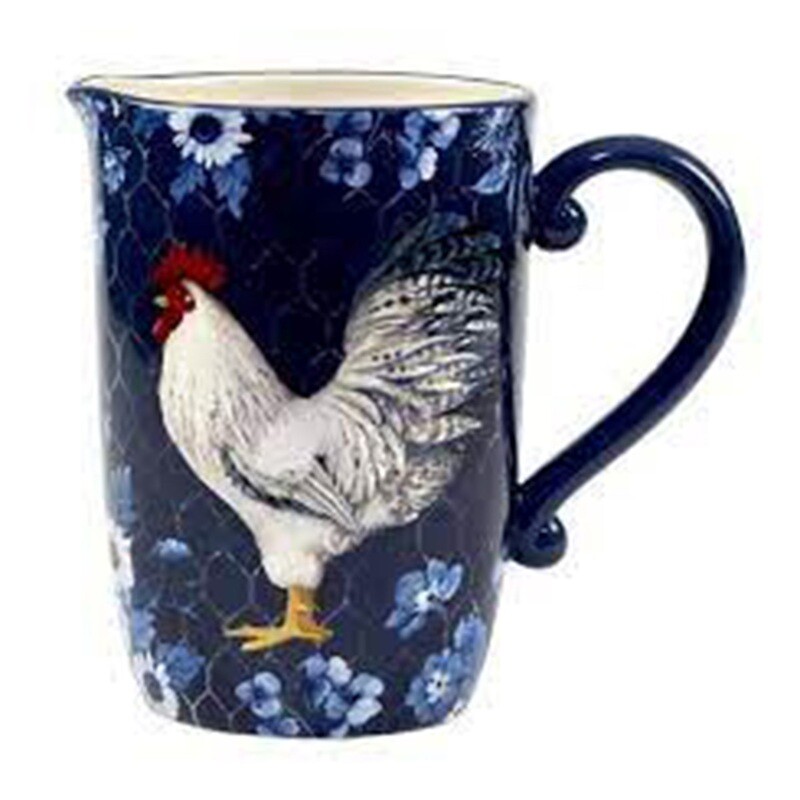 KE168 Indigo Rooster Pitcher