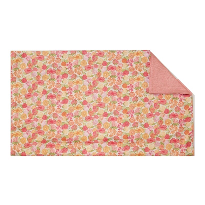 KL845M Sherbert Mums  with Coral Faux Denim Place Matt