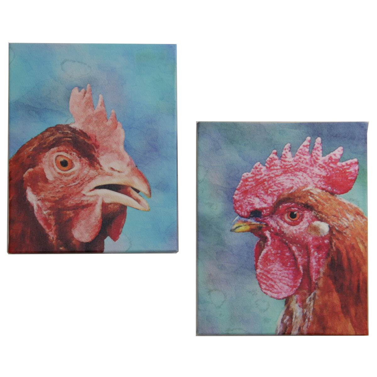 CV323 Rooster and Hen Canvas