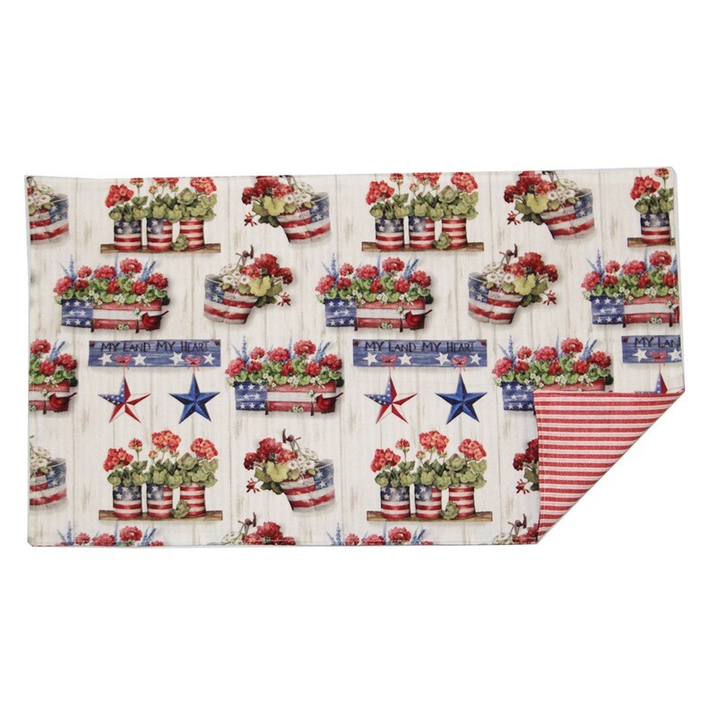 KL853M Red White Blue Geraniums Place Mats