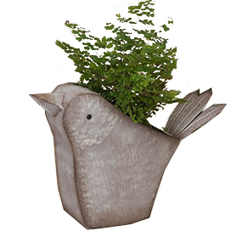 GP318 Galvanized Bird Planter