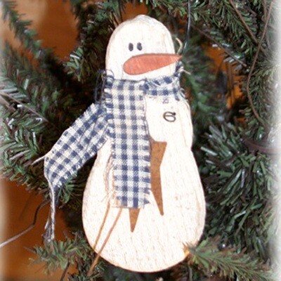 XO113 Snowman with Tin Star Ornament