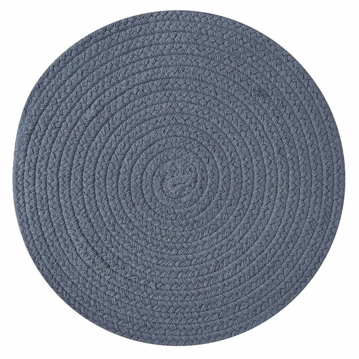 BI506M Marine Blue Braided Round Mat