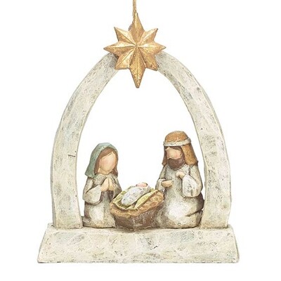 XO708 Holy Family Ornament with Star