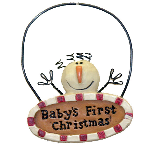 XO288 Oval Baby's 1st Christmas Snowman Ornie