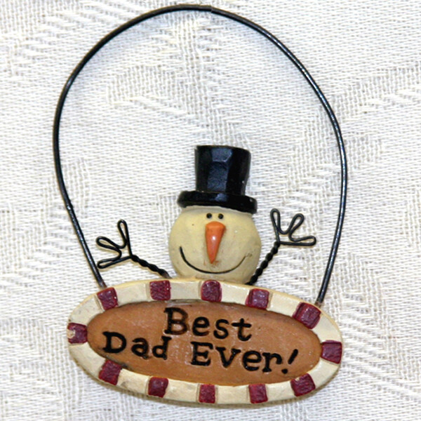 XO294D Best Dad Ever - Snowman Ornie