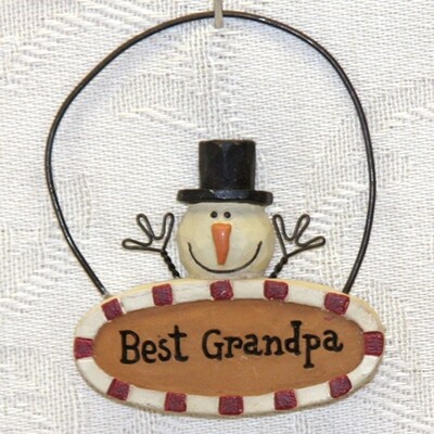 XO292P Best Grandpa - Snowman Ornie