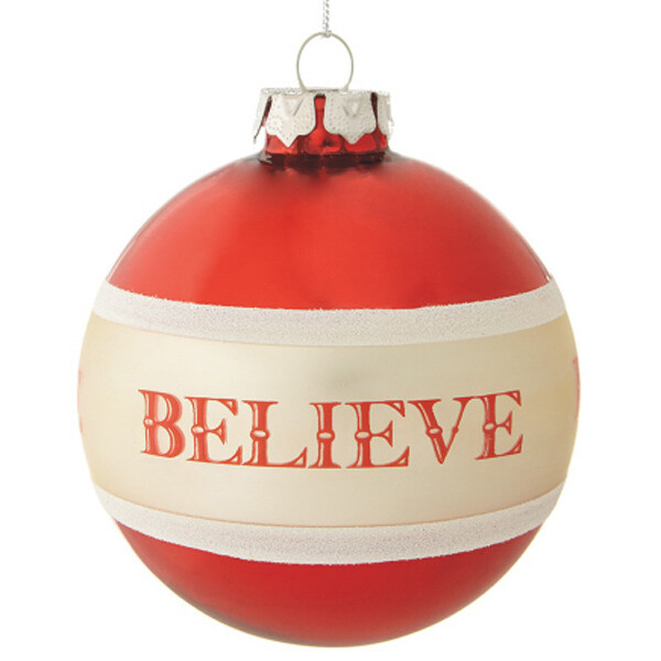 XO514 Believe Glass Ball Ornament