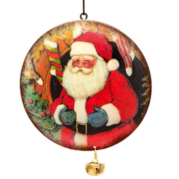 XO541 Tin Disc Santa Ornie