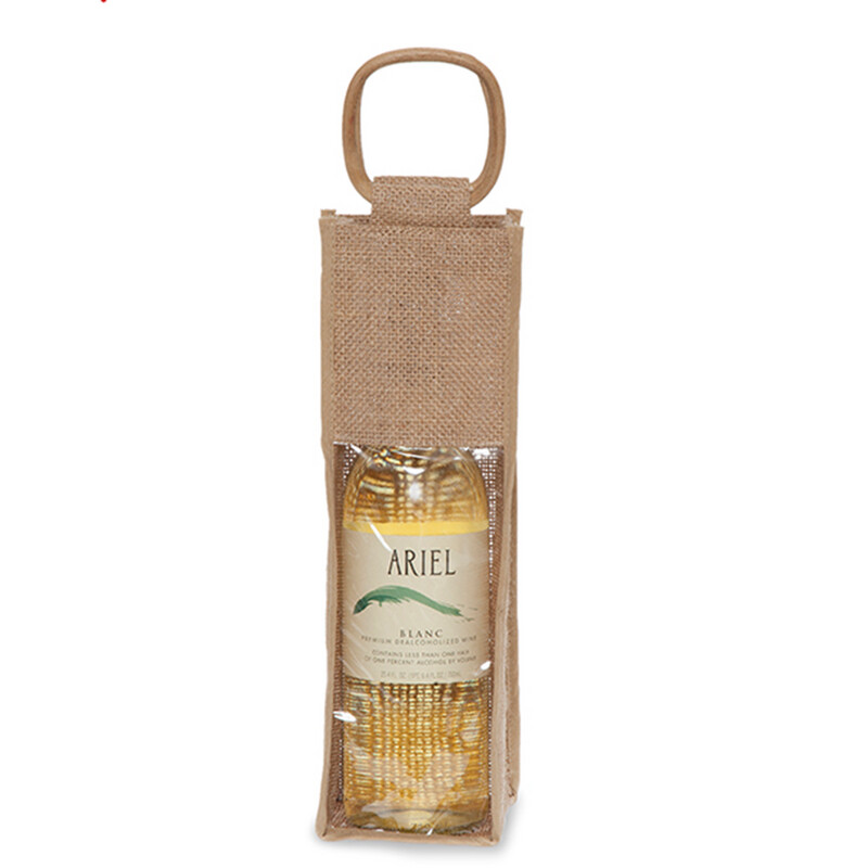 BC403 Burlap Wine Bag