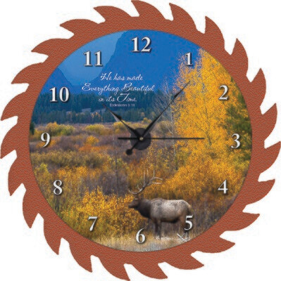 CSRC Saw Blade Clock with Animal Art