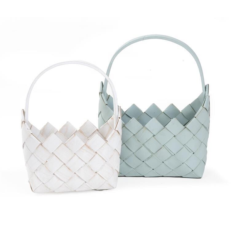 BC187  Woven Wood Wall Basket