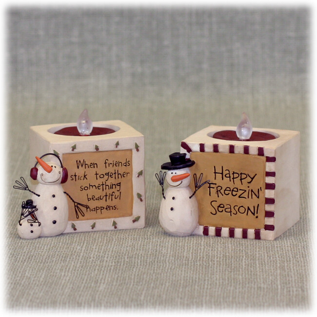 XL166 Cubed LED Tealight Holder - Freezin' Season