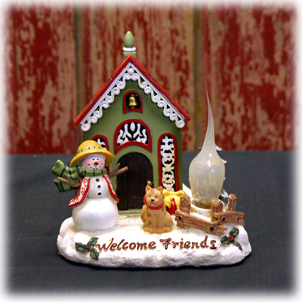 XL177 Lighted Chalet Snow Fire