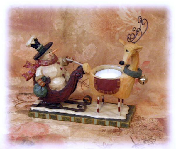 XL174 Snowman Reindeer Tealight Holder
