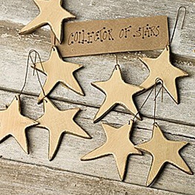 XO111 Wood Star Ornament, Se