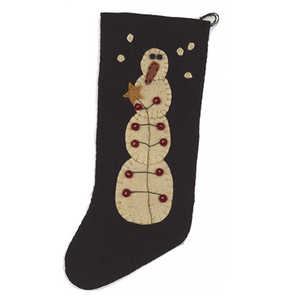 XQ207 Primitive Snowman Stocking