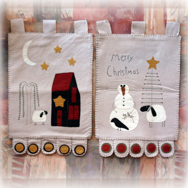 XQ289 Reverse Snowman/Salt Box Felt Hanging