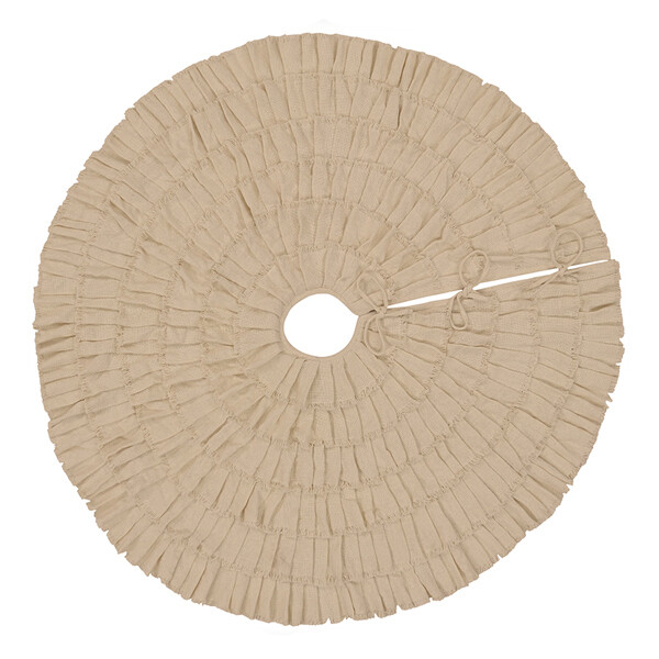 XQ302 Burlap Creme Tree Skirt Large