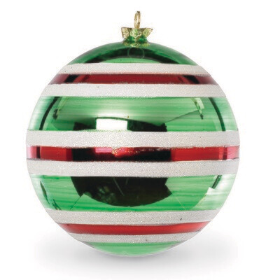 XO528 Striped Glass Ball Ornaments