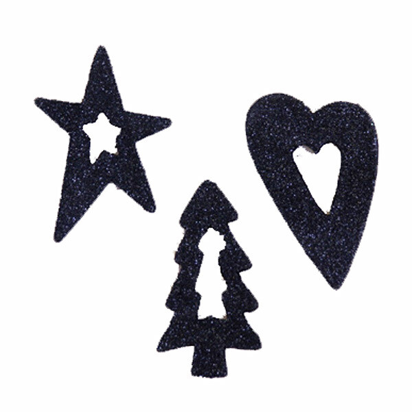 XO594S Glittering Black Ornament Set