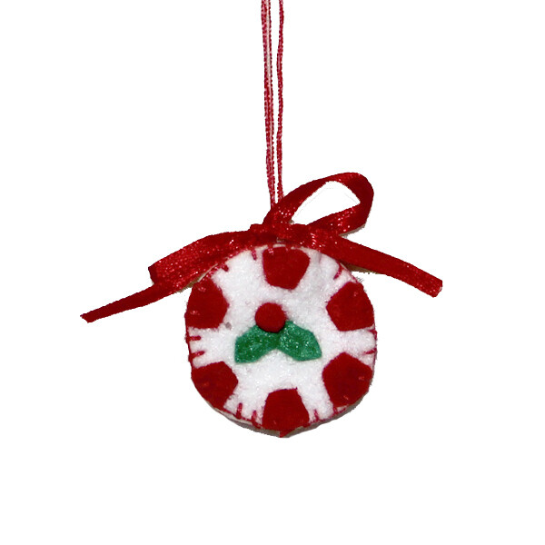 XO634 Felt Peppermint Ornament