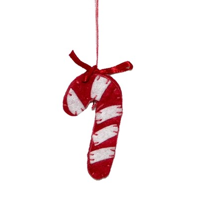 XO635 Felt Candy Cane Ornie