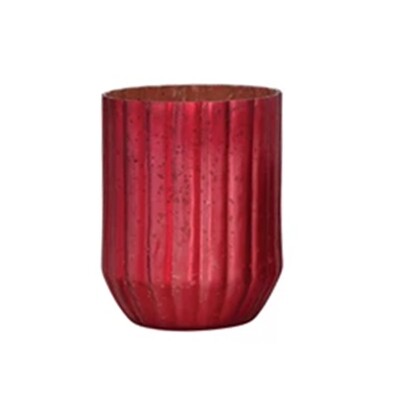 CA551 Red Mercury Glass Votive Holder