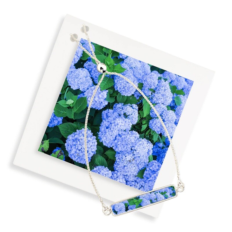 QFOB B BH Blue Hydrangea Bar Bracelet