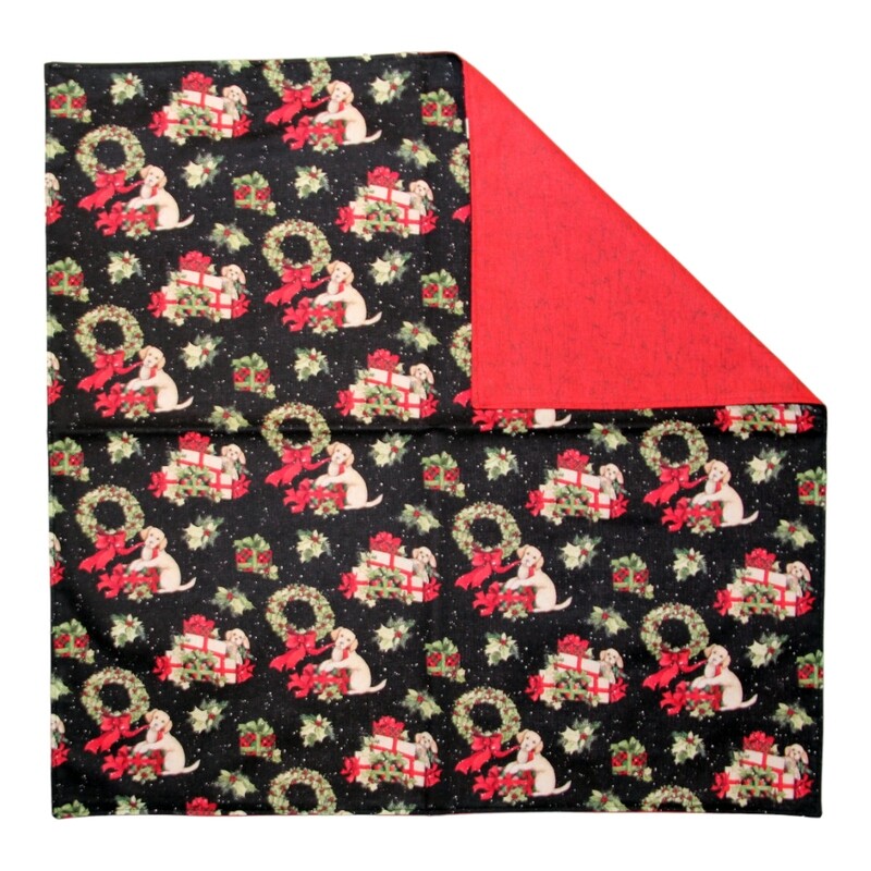 KL869Q  Christmas Dog Table Square