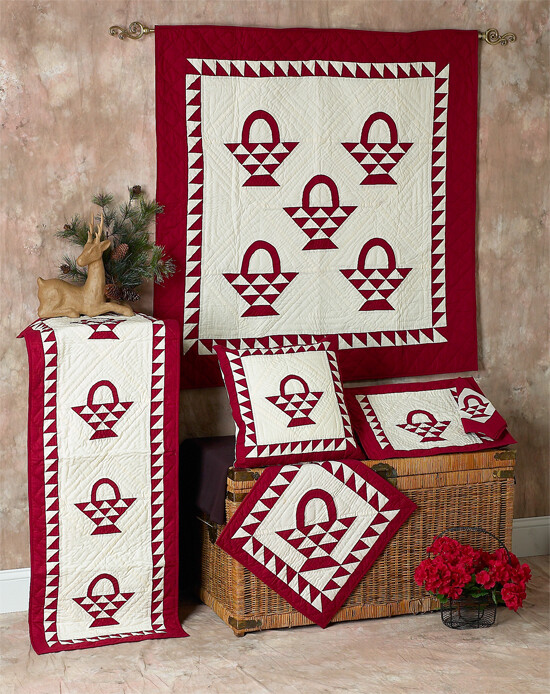 277P Flower Basket red Table Top