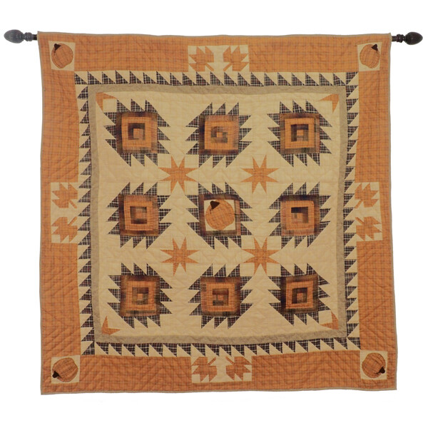 410W Harvest Log Cabin Wall Hanging