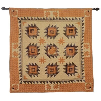 410W Harvest Log Cabin Wall Hanging