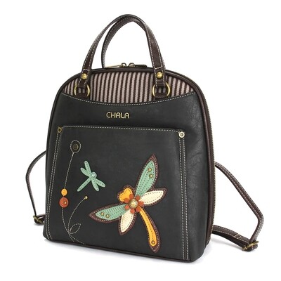QCH_BP_DF Convertible Backpack Purse- Dragonfly