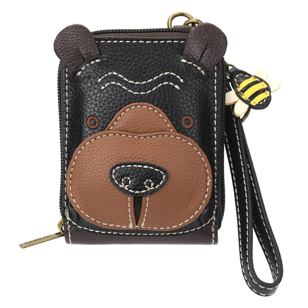 QCH_CC_BK Credit Card Holder/Wallet Wristlet- Bear