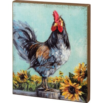 AC295 Rst Wooden Sign- Rooster