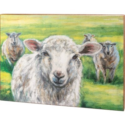 AC296 Shp Wooden Sign-Sheep