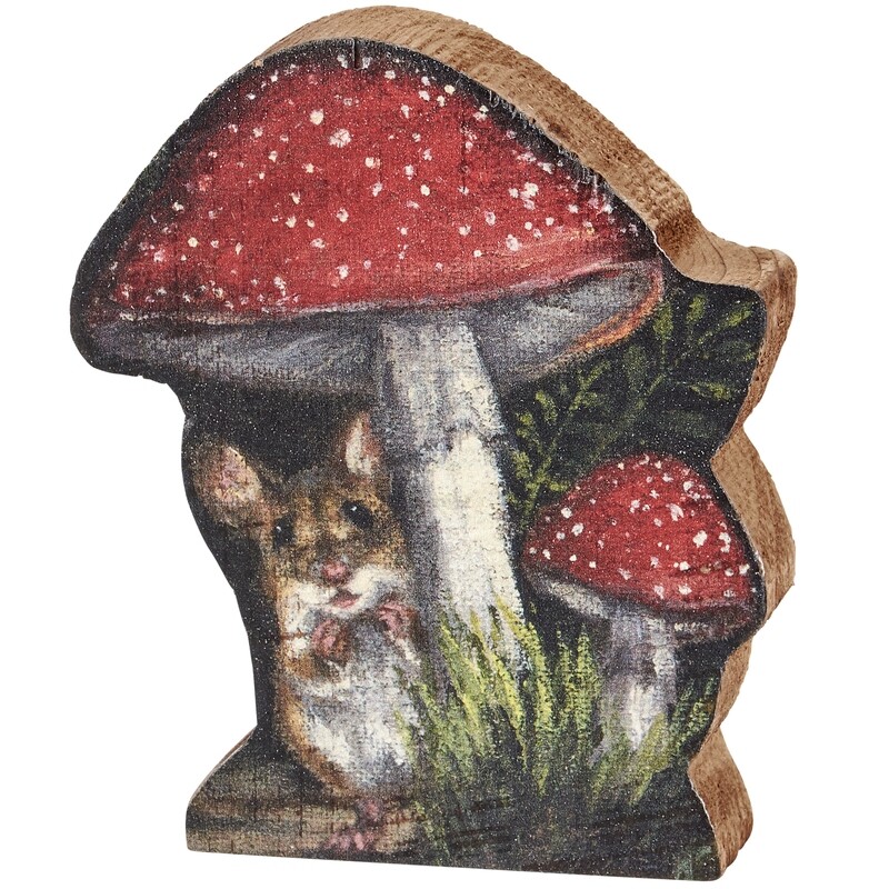 AC287 MsMush Wood Mushroom Sitter