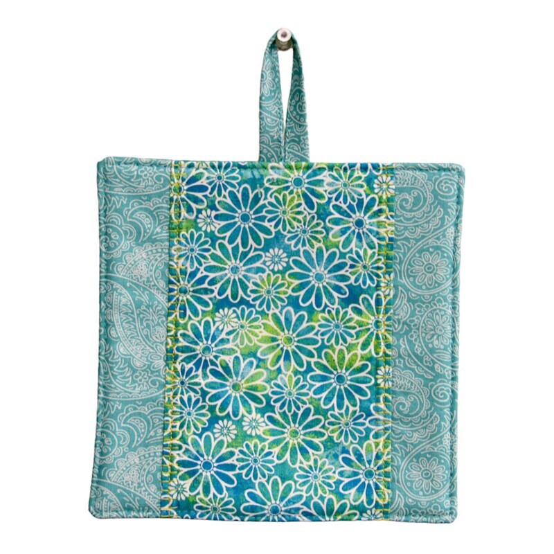 KL874H Teal Daisy Hot Pad