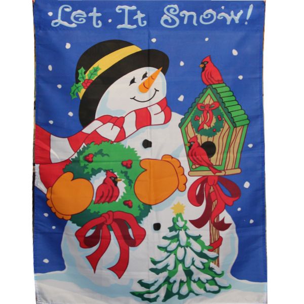 DO108F Let It Snow House Flag