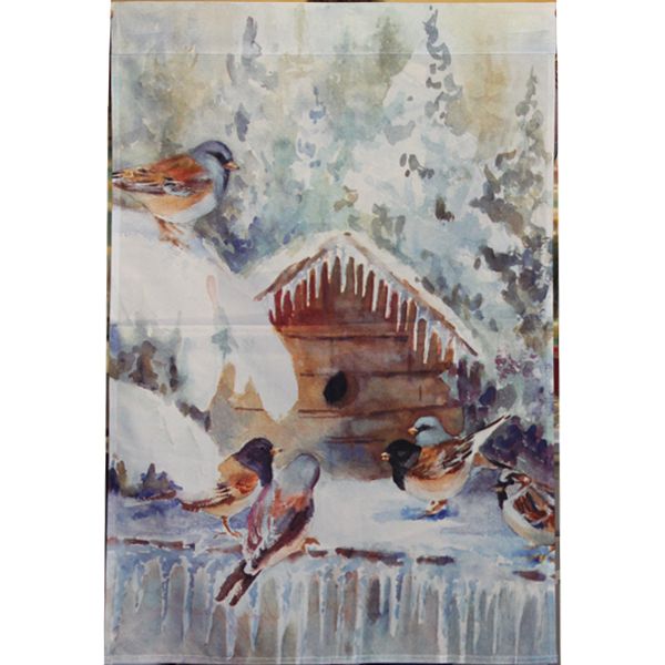 DO111F Winter Birds House Flag