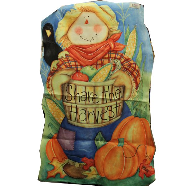 DO114F Scarecrow Harvest House Flag