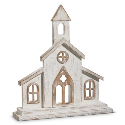 AC305 Distressed Whitewash Church
