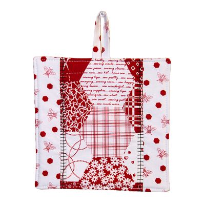 KL877H Red and White Hex Hot Pad