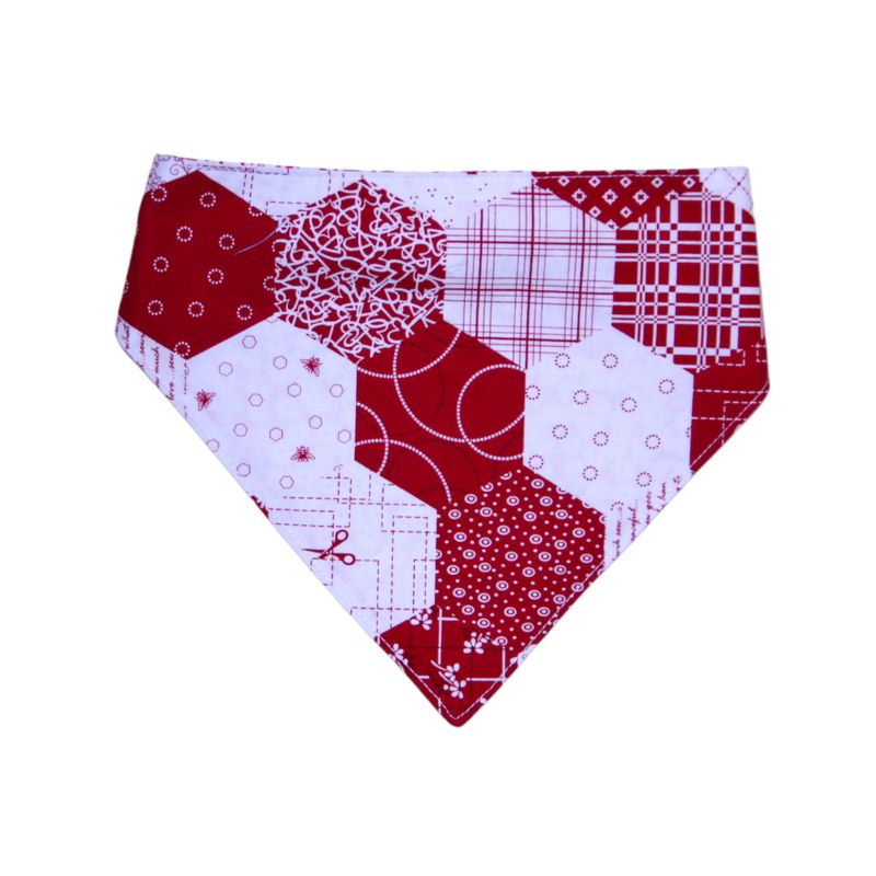 KL877B Red and White Hex Dog Bandana
