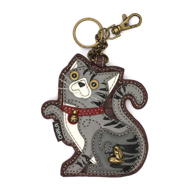 QCH_CP_GTC Gray Cat Coin Purse