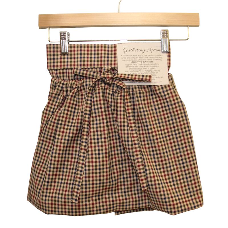 KL906GA Tan Plaid Gathering Apron