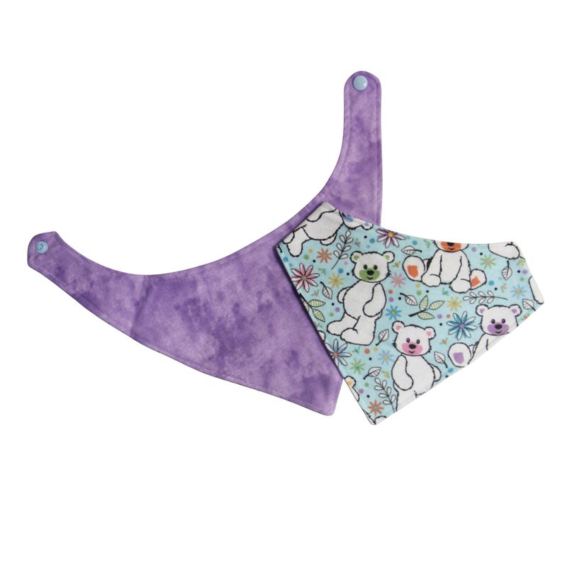 NSP113N Lavender Bear Bandana Bib